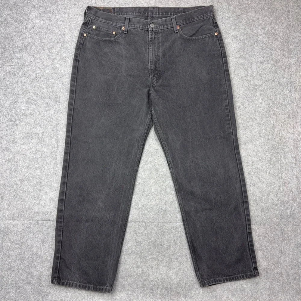 Levi's Jeans Mens 42x32 Black 550 Relaxed Fit Tapered Leg Cotton Denim Pants